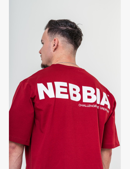 NEBBIA • NEBBIA GYM ESSENTIALS T-shirt oversize rossa • Nebshop.cz