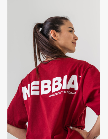 NEBBIA • NEBBIA GYM ESSENTIALS T-shirt oversize rossa • Nebshop.cz
