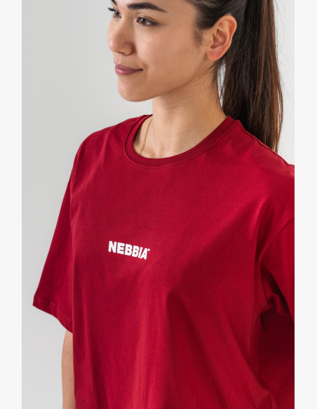 NEBBIA • NEBBIA GYM ESSENTIALS T-shirt oversize rossa • Nebshop.cz