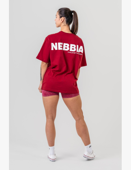 NEBBIA • NEBBIA GYM ESSENTIALS Oversized tričko červené • Nebshop.sk