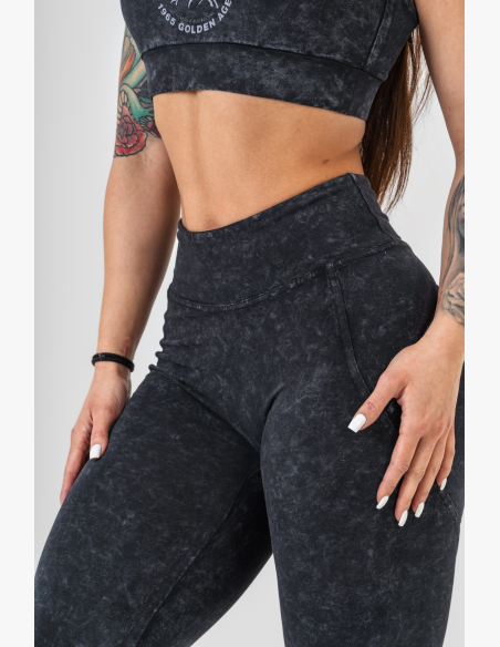 NEBBIA • NEBBIA Washed fitness legíny s vysokým pasem GYM WARRIOR • Nebshop.cz