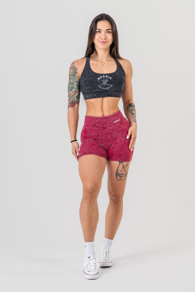 NEBBIA • NEBBIA Umývané legínové šortky s vysokým pásom HERITAGE • Nebshop.sk