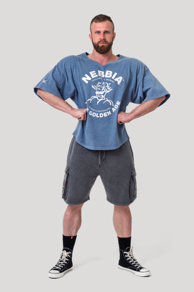 NEBBIA • NEBBIA Washed cotton rag top GOLDEN AGE blue • Nebshop.cz