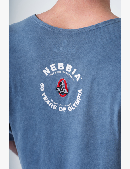 NEBBIA • NEBBIA Washed bavlnený rag top GOLDEN AGE modré • Nebshop.cz