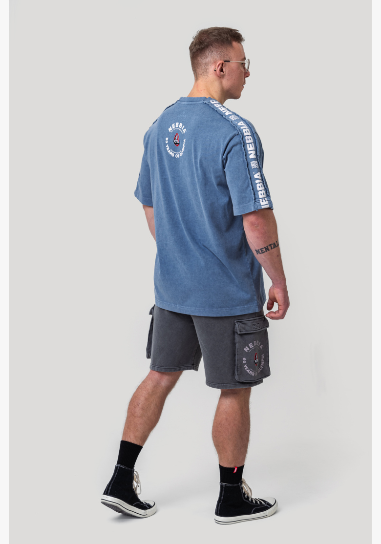 NEBBIA • NEBBIA T-shirt oversize lavato GOLDEN AGE blu • Nebshop.cz NEBBIA • NEBBIA T-shirt oversize lavato GOLDEN AGE blu • Nebshop.cz