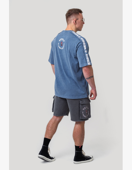 NEBBIA • NEBBIA T-shirt oversize lavato GOLDEN AGE blu • Nebshop.cz
