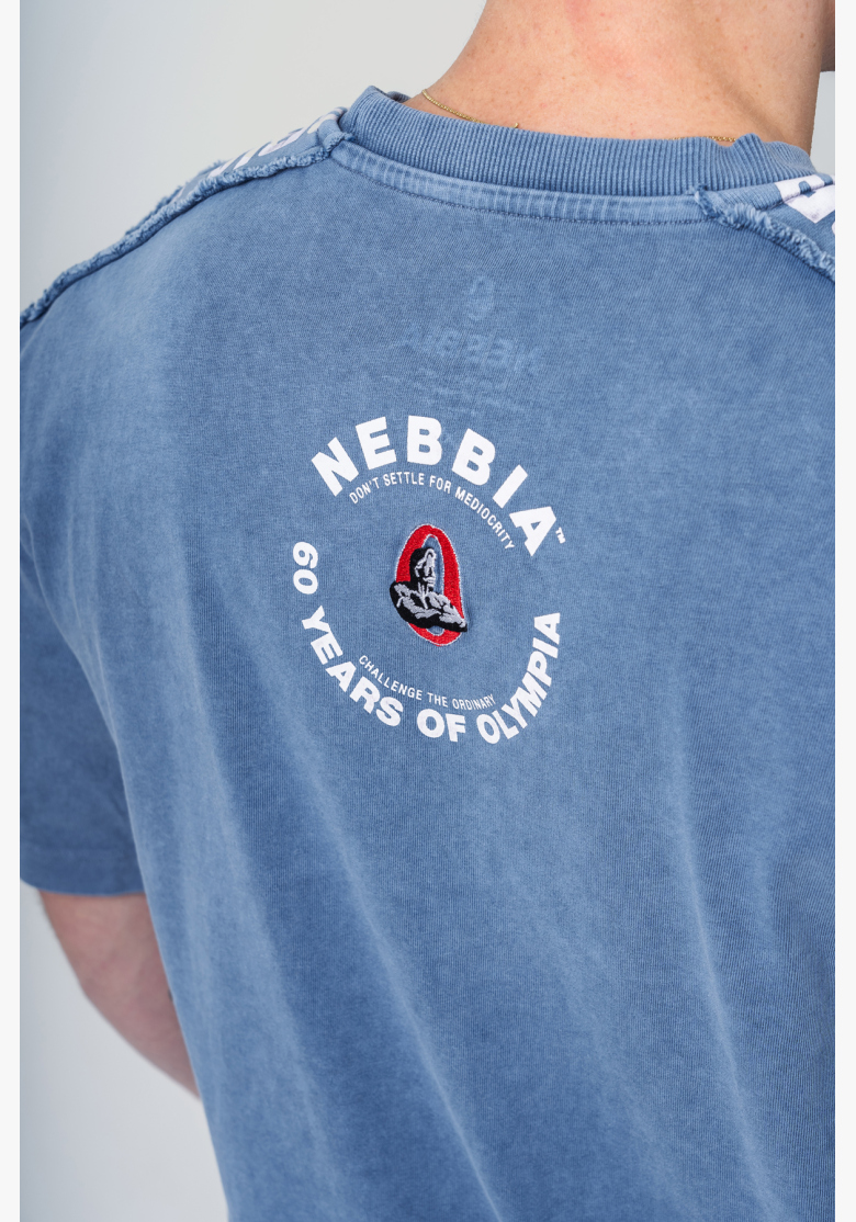 NEBBIA • NEBBIA T-shirt oversize lavato GOLDEN AGE blu • Nebshop.cz NEBBIA • NEBBIA T-shirt oversize lavato GOLDEN AGE blu • Nebshop.cz