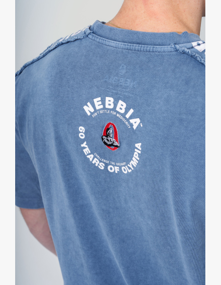 NEBBIA • NEBBIA T-shirt oversize lavato GOLDEN AGE blu • Nebshop.cz