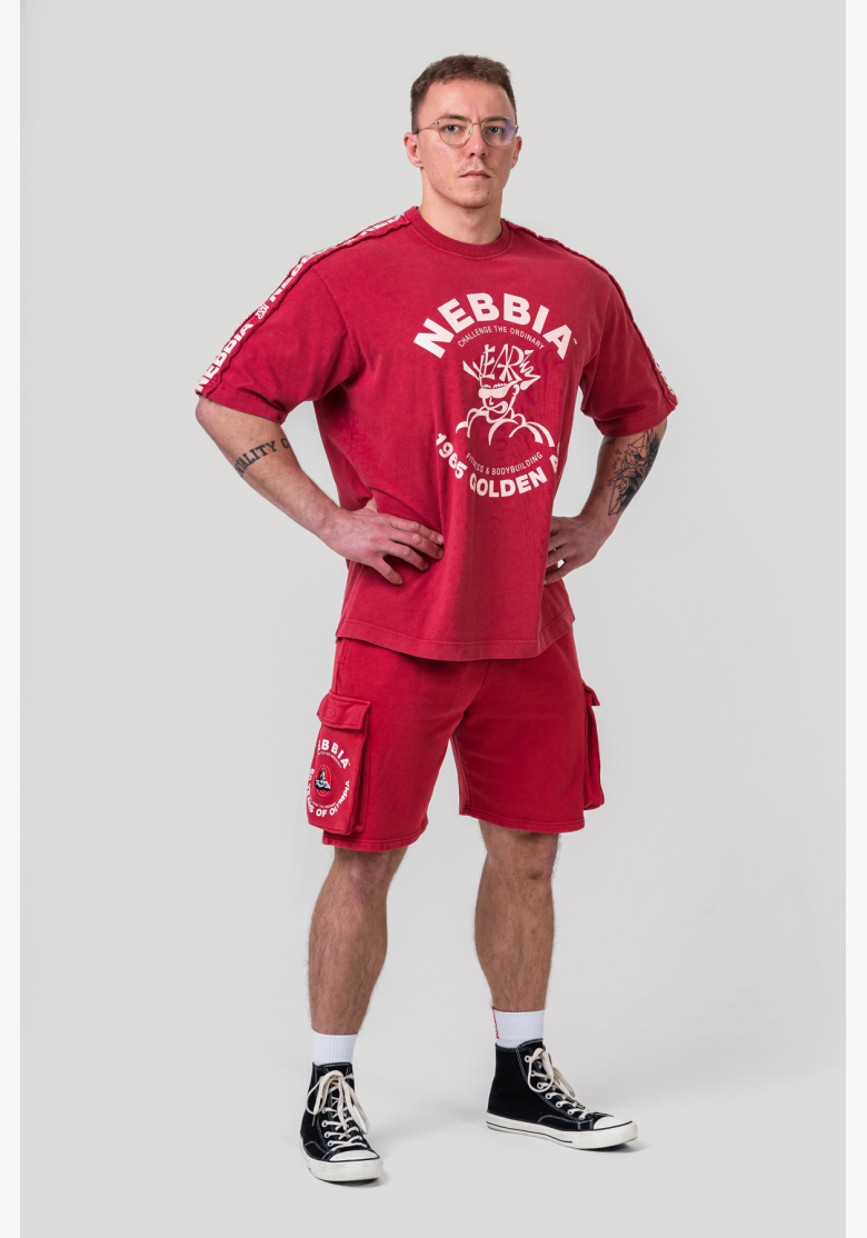 NEBBIA • NEBBIA Washed oversized tričko GOLDEN AGE červené • Nebshop.sk NEBBIA • NEBBIA Washed oversized tričko GOLDEN AGE červené • Nebshop.sk
