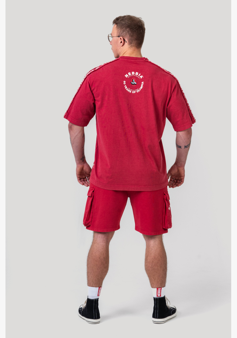NEBBIA • NEBBIA T-shirt oversize lavato GOLDEN AGE rossa • Nebshop.cz NEBBIA • NEBBIA T-shirt oversize lavato GOLDEN AGE rossa • Nebshop.cz