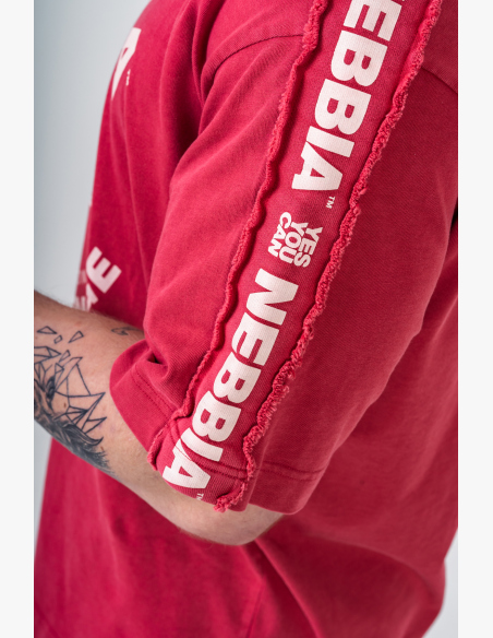 NEBBIA • NEBBIA Washed oversized tričko GOLDEN AGE červené • Nebshop.sk
