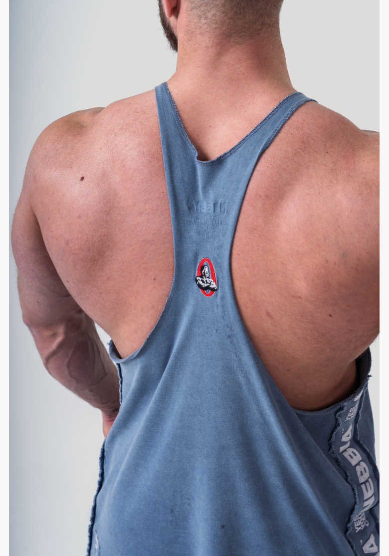 NEBBIA • NEBBIA Washed muscle back stringer GOLDEN AGE blue • Nebshop.cz NEBBIA • NEBBIA Washed muscle back stringer GOLDEN AGE blue • Nebshop.cz