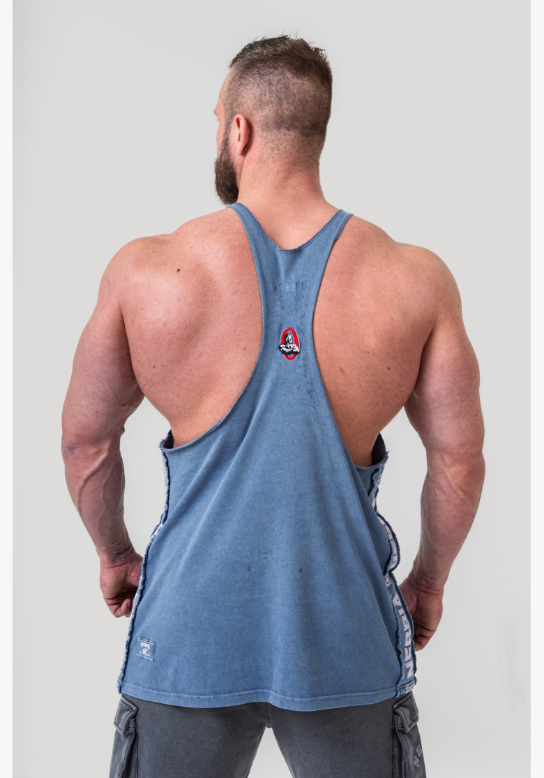 NEBBIA • NEBBIA Washed muscle back stringer GOLDEN AGE modré • Nebshop.sk NEBBIA • NEBBIA Washed muscle back stringer GOLDEN AGE modré • Nebshop.sk