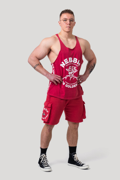 NEBBIA • NEBBIA Washed muscle back stringer GOLDEN AGE šedé • Nebshop.cz