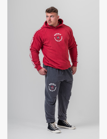 NEBBIA • NEBBIA Felpa con cappuccio HERITAGE rossa • Nebshop.it