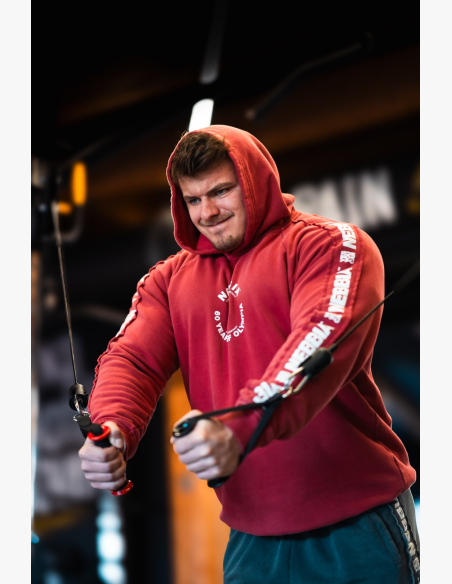 NEBBIA • NEBBIA Washed hoodie HERITAGE red • Nebshop.cz