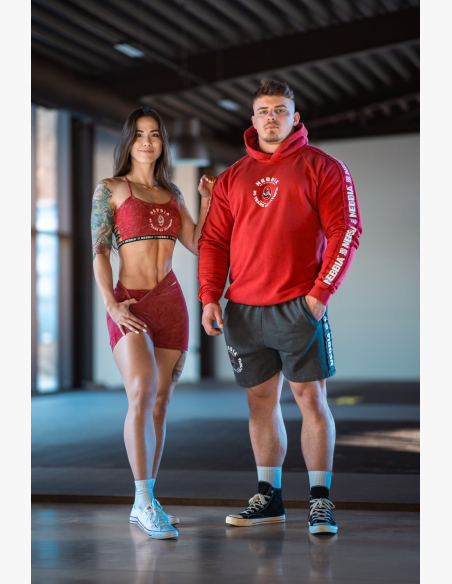 NEBBIA • NEBBIA Washed hoodie HERITAGE red • Nebshop.cz