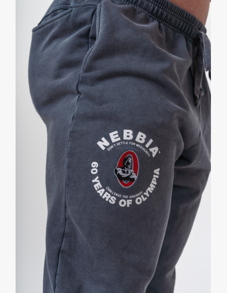 NEBBIA • NEBBIA Washed tepláky s kapsami LEGEND čierne • Nebshop.sk