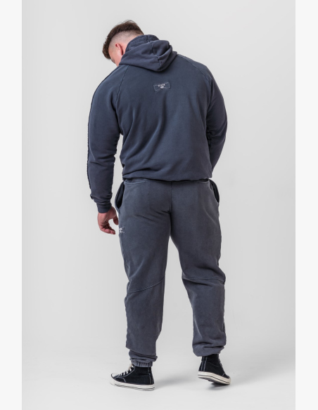 NEBBIA • NEBBIA Washed tepláky s kapsami LEGEND čierne • Nebshop.sk