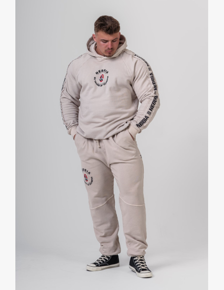 NEBBIA • NEBBIA Washed tepláky s kapsami LEGEND krémové • Nebshop.sk