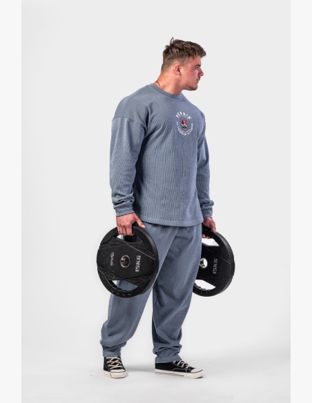 NEBBIA • NEBBIA Felpa oversize senza cappuccio SIGNATURE blu • Nebshop.cz