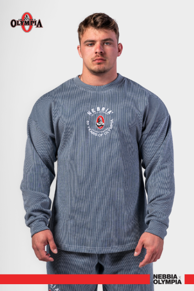 NEBBIA • NEBBIA Oversized hoodie without hood SIGNATURE blue • Nebshop.cz