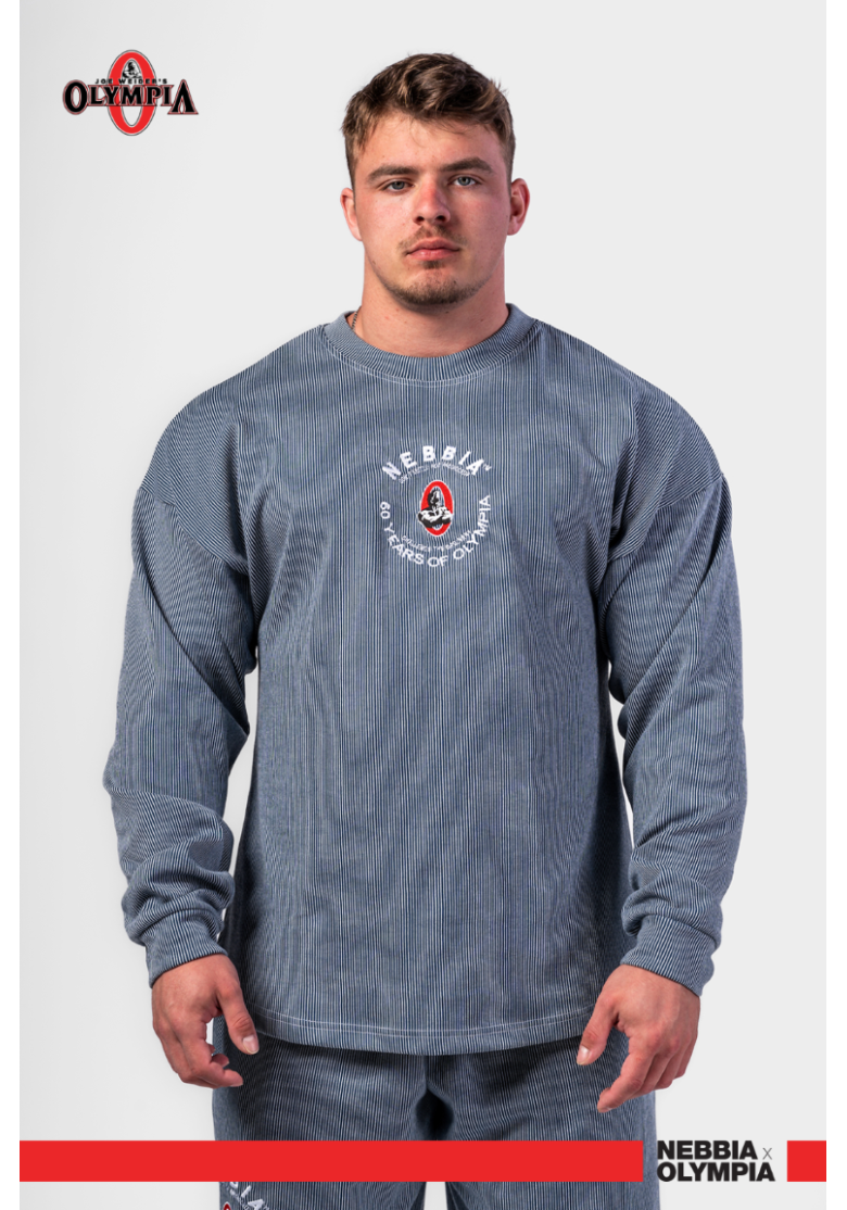 NEBBIA • NEBBIA Oversized hoodie without hood SIGNATURE blue • Nebshop.cz NEBBIA • NEBBIA Oversized hoodie without hood SIGNATURE blue • Nebshop.cz