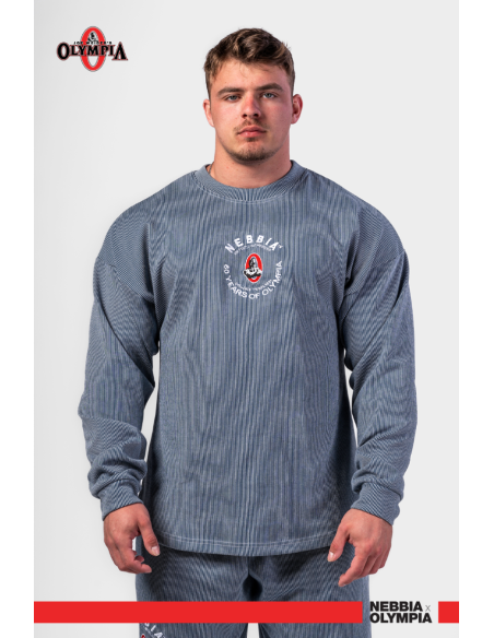 NEBBIA • NEBBIA Felpa oversize senza cappuccio SIGNATURE blu • Nebshop.cz