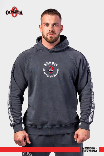 NEBBIA • NEBBIA Washed mikina s kapucí HERITAGE černá • Nebshop.cz