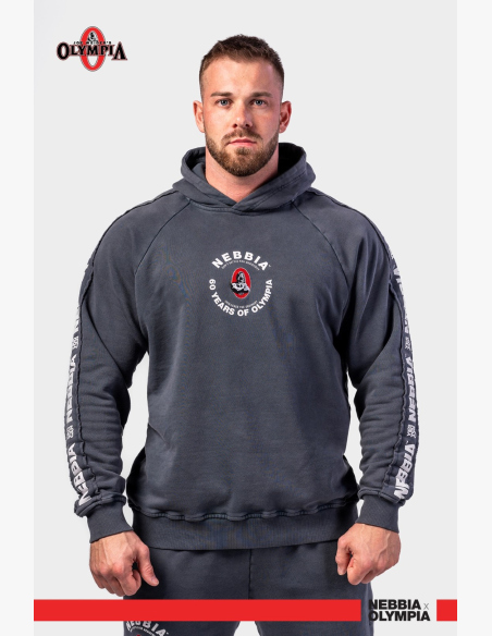 NEBBIA • NEBBIA Washed mikina s kapucí HERITAGE čierna • Nebshop.sk