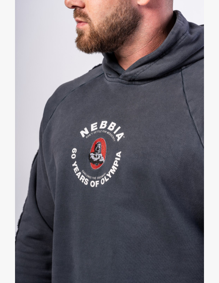 NEBBIA • NEBBIA Washed mikina s kapucí HERITAGE čierna • Nebshop.sk