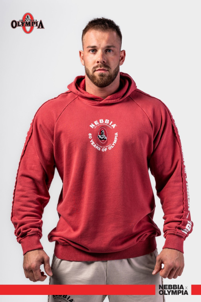 NEBBIA • NEBBIA Felpa con cappuccio HERITAGE rossa • Nebshop.it