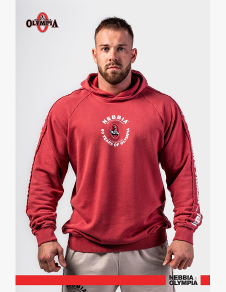 NEBBIA • NEBBIA Felpa con cappuccio HERITAGE rossa • Nebshop.it