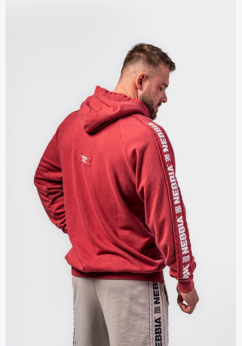 NEBBIA • NEBBIA Washed mikina s kapucí HERITAGE červená • Nebshop.cz NEBBIA • NEBBIA Washed mikina s kapucí HERITAGE červená • Nebshop.cz