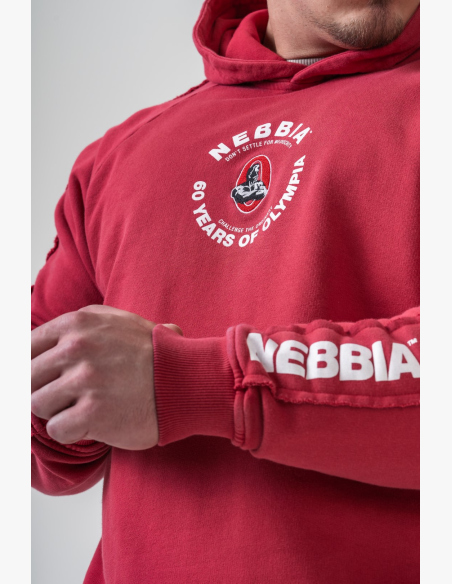 NEBBIA • NEBBIA Felpa con cappuccio HERITAGE rossa • Nebshop.it