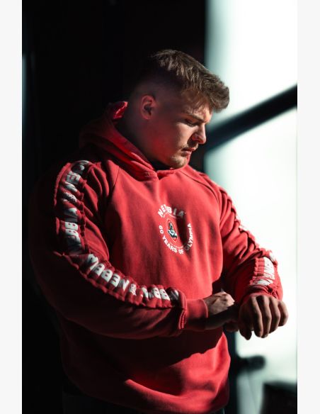NEBBIA • NEBBIA Felpa con cappuccio HERITAGE rossa • Nebshop.it