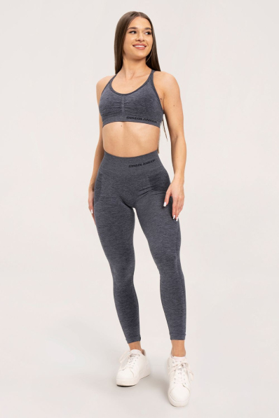 Gym Glamour Bezešvé legíny bez push-up efektu Dark Grey • Nebshop.cz