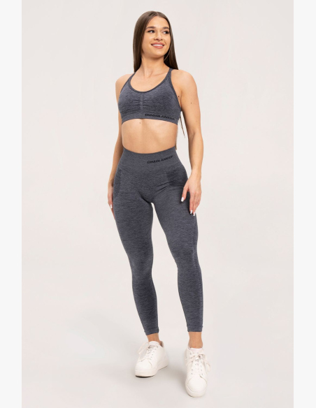 Gym Glamour Bezešvé legíny bez push-up efektu Dark Grey • Nebshop.cz