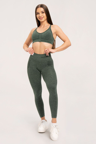 Gym Glamour Bezšvové legíny bez push-up efektu Green • Nebshop.sk
