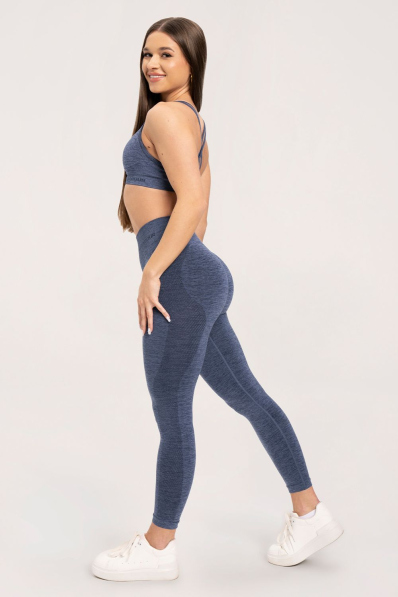 Gym Glamour Bezešvé legíny bez push-up efektu Dark Blue • Nebshop.cz