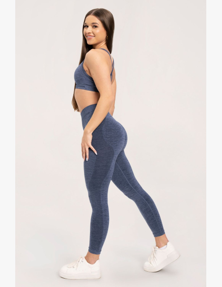 Gym Glamour Bezšvé legíny bez push-up efektu Dark Blue • Nebshop.sk