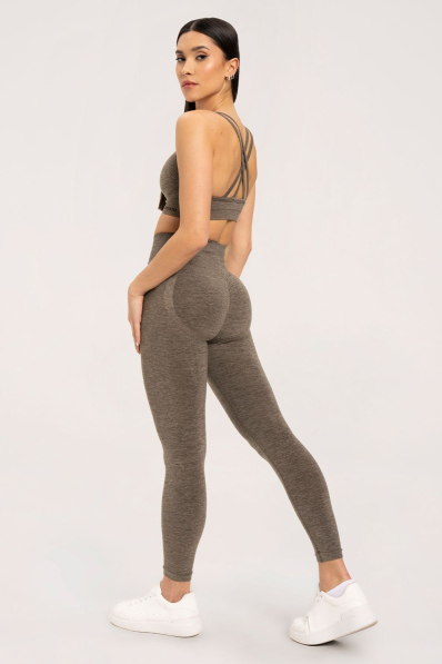 Gym Glamour Leggings seamless push up dark espresso • Nebshop.cz 2