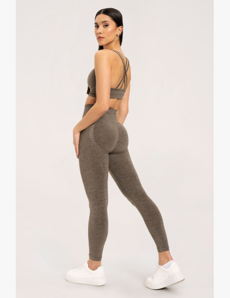 Gym Glamour Leggings seamless push up dark espresso • Nebshop.cz