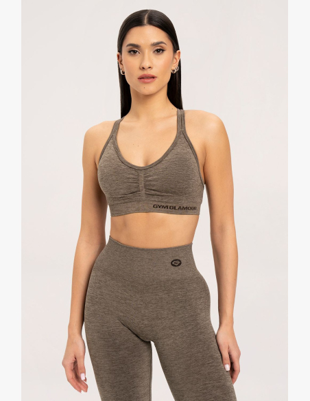 Gym Glamour Leggings seamless push up dark espresso • Nebshop.cz