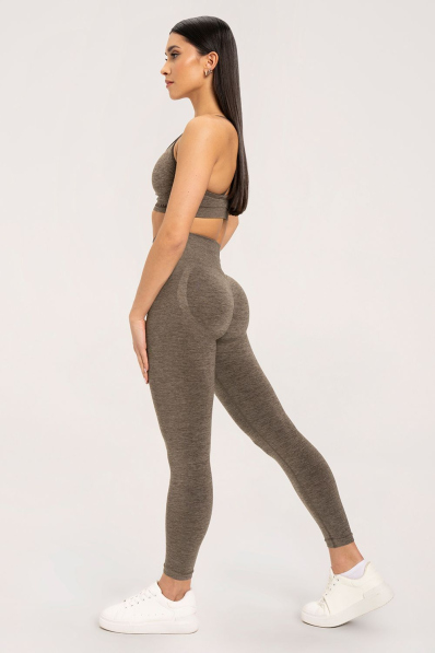 Gym Glamour Leggings seamless push up dark espresso • Nebshop.cz