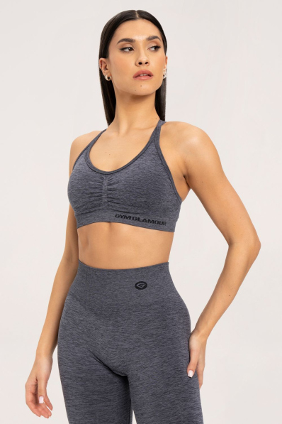 Gym Glamour Podprsenka seamless dark grey • Nebshop.cz