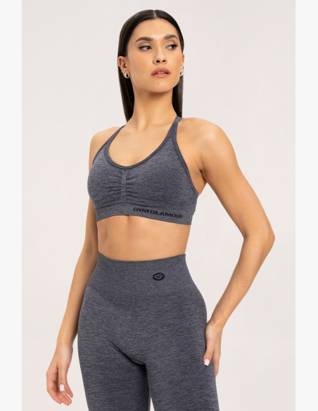 Gym Glamour Podprsenka seamless dark grey • Nebshop.cz