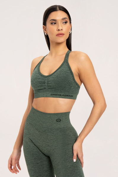 Gym Glamour Seamless Bra Green • Nebshop.com