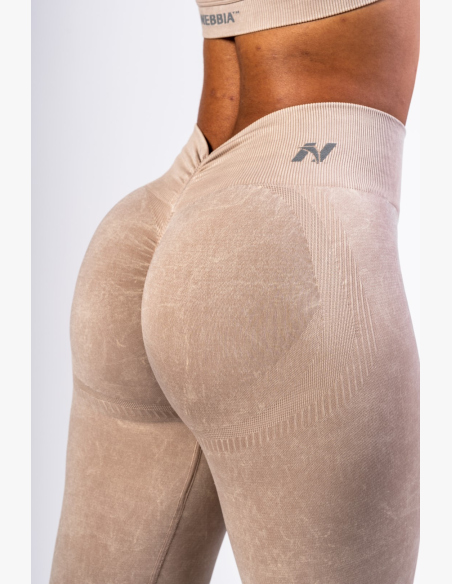 NEBBIA • NEBBIA Bezšvové legíny s vysokým pásom MAXIMUM PUSH-UP krémové • Nebshop.sk