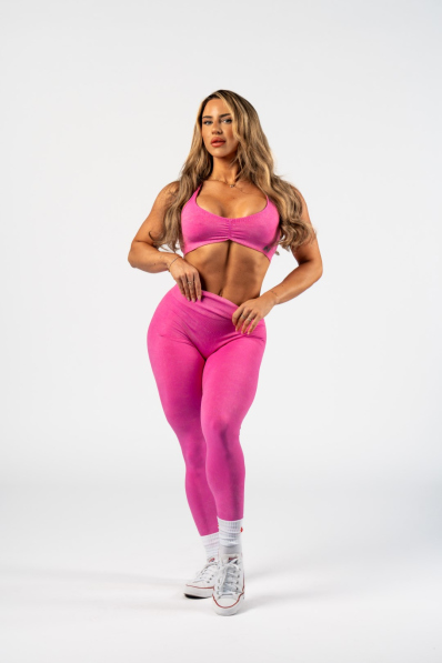 NEBBIA • NEBBIA Bezšvové legíny s vysokým pásom MAXIMUM PUSH-UP ružové • Nebshop.sk